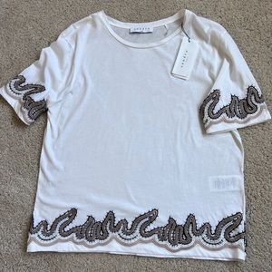 Sandro - NWT - White Tee with Embellishment